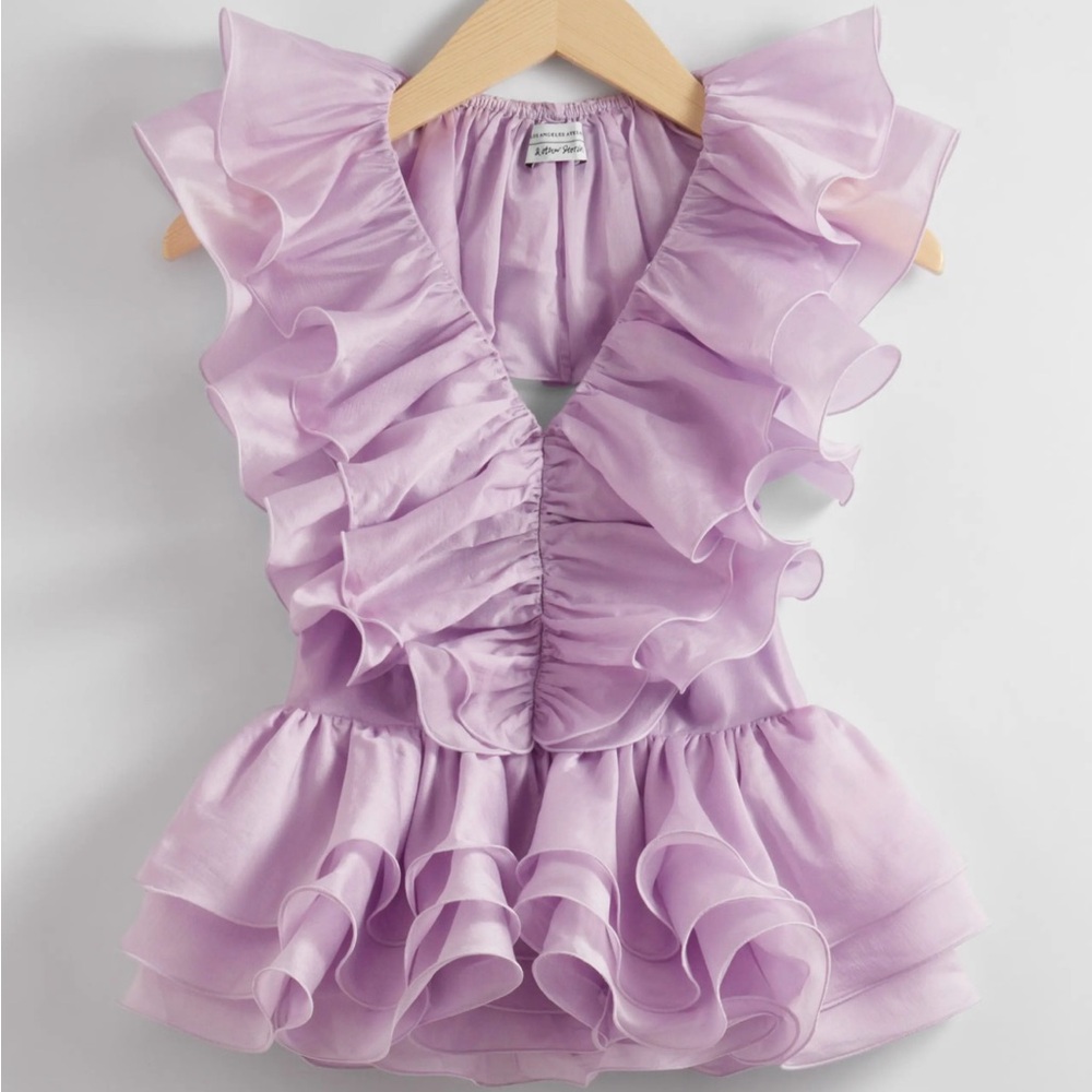 & Other Stories Lilac Gathered Blouse